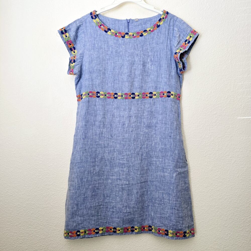 Uncle Frank Women's Spring Blue Linen Tunic Dress Size XS Pockets‎ *Tag Removed